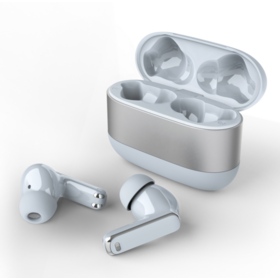Auriculares TWS de aleación de zinc con estuche de carga, auriculares inalámbricos intrauditivos con cancelación de ruido ANC y ENC de 35 dB, llamada HD