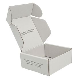 صندوق بريد مموج بلون نيود مخصص، صندوق تغليف ورقي معاد تدويره بشعار للشحن والملابس والهدايا والتجارة الإلكترونية والتجزئة