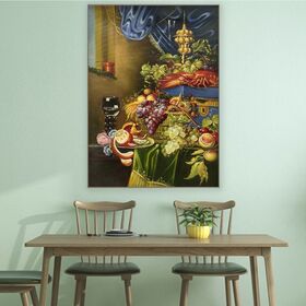Fruit Feast Still Life Pintura a Óleo 60X90cm pintados à mão realista clássica Wall Art Unframed Laminados lona para sala de jantar Decor