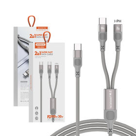 SOMOSTEL Bw64 PD 30W fast charging cable smart chip PD 100W 2 in 1 super fast date braided cable