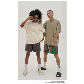 Poids lourd Hommes Crew Neck Tee Doux Tissu Sueur Absorbant Casual En Plein Air Toutes Les Saisons Usage Quotidien
