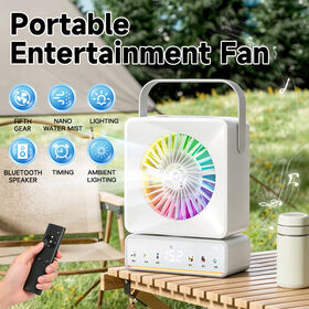 Rechargeable fans Atomization, desktop fan, with lighting, Bluetooth music