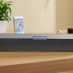 Mini Soundbar 2.0CH Mini Hifi Audio Soundbar 1500mAh Bluetooth Kabelloser Lautsprecher für TV