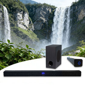 Home Soundbar ET-015SRR mit Bluetooth, 2.1 Kanal, Display, USB, Aux, Optisch, HDMI ARC, mit kabelgebundenem Subwoofer