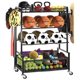 Sports storage & display racks Sports Equipment Storage Box - Garage Ball Storage Cabinet, 4-Layer Outdoor Toy Storage Cabinet