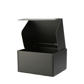 Cor preta Caixas Onduladas Kraft Mailer Shipping Box com impressão do logotipo simples