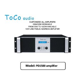 مضخم طاقة احترافي قابل للتخصيص مع شاشة LCD ودائرة ناضجة وألواح قابلة للإزالة.