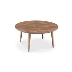2026 Ronda moderna sala de estar decoración mesa auxiliar madera maciza de nogal mesa de café de madera única y elegante