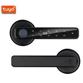 قفل مقبض باب ذكي بسعر المصنع مع تطبيق تويا ، قفل باب إلكتروني للأمان ، قفل باب خشبي منزلي ببصمة الإصبع