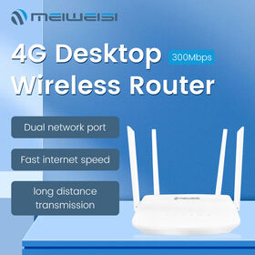 Meiweisi Router 4G para el Hogar con Ranura para Tarjeta SIM, Router de 300Mbps, 2.4G, Compatible con Bandas 4G en Todo el Mundo
