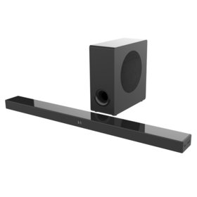 Schlanke 90W Soundbar mit kabelgebundenem Subwoofer, Bluetooth 5.3 und Fernbedienung für modernes Heimkino