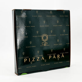 Caja de pizza impresa personalizada de alta calidad de cartón corrugado de grado alimenticio embalaje cartón plegable al por mayor