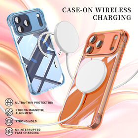 Shockproof Phone Case for iPhone 17 16 Pro Max Magnetic TPU+PC Anti-fall BSCI Certified Crystal Clear Blue Luxury Design