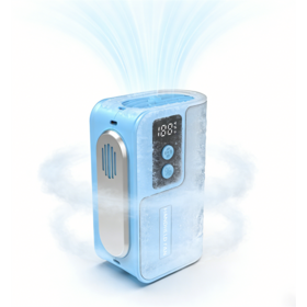 Wiederaufladbarer Eis-Kühl-Handventilator, 19000 U/min Hochgeschwindigkeits-Leise-Tragbarer Persönlicher Lüfter (Blau)