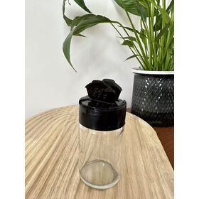 Dual Openings Glass Spice Jar with Flip Top Lid