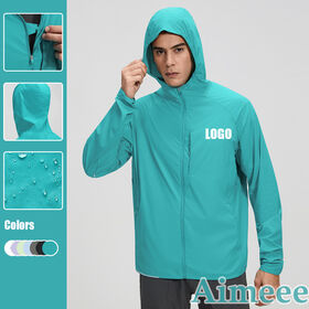 Jaket Olahraga Pria Ringan Tahan Air Lipat Outdoor Lari Resleting Pria