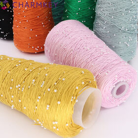 Charmkey Großhandel günstiger Preis Perle Baumwolle weich ausgefallene Hand gestrickt Garn