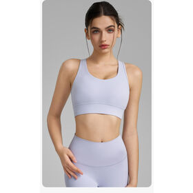 Custom New Design de alta resistência fixa Cup emendado malha sutiã esportivo para as Mulheres Moda Feminina Yoga Fitness Tops Athletic Bras