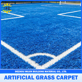 Alfombra artificial plástica respetuosa del medio ambiente suave azul de la hierba del patio barato al por mayor