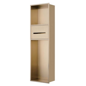 Niche murale encastrée en acier inoxydable avec éclairage LED pour rangement de salle de bain, taille personnalisée
