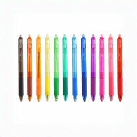 Trend Custom Logo Einziehbarer Heiß löschbarer Kugelschreiber für Kinder, mehrfarbige Gel-Tinte mit Radiergummi, Schreibbreiten 0,5 mm und 0,7 mm