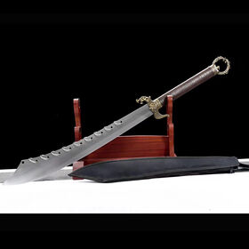 Martial arts supplies Nine-ring b, manganese steel one-piece forged martial arts performance ox-tail sword, hard knife, c