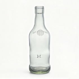 Vintage Embossed Glass Bottle Classic Empty Container for Beer, Soda & Fermented Drinks