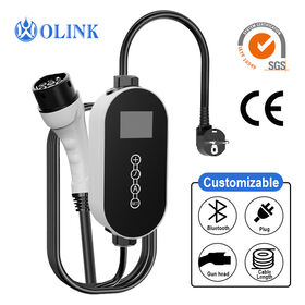 OLINK 7kW Tragbares EV Ladegerät Typ 2 32A Einstellbarer Strom CE TUV Zertifiziert mit 5m Kabel für Heimgarage
