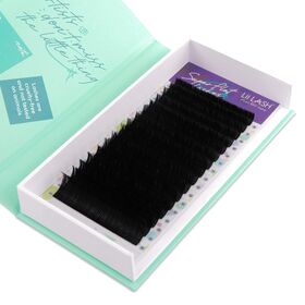 Extensiones de Pestañas Lii Lash 0.15 0.20 Grosor Pestaña Plana Clásica de Pelo Sintético Cachemir Volumen Abanico Completo Etiqueta Privada