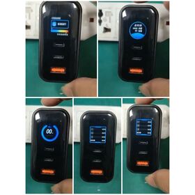 GaN 65W PD Chargeur Rapide 3 Port Type C USB Un Mur chargeur Adaptateur avec LED Affichage et CE ROHS Certifié