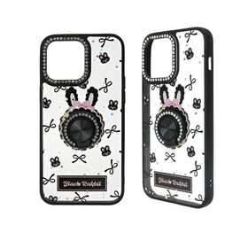 Epoxy Painted Phone Case With Diamond Ring, TPU+PC Shockproof Protective Cover, Fashion Anti-Slip Phone Cover