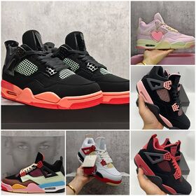 Aire 4S retro baloncesto zapatos hombres negro infrarrojo apenas Volt Rosa trueno rojo trueno multicolor Beick después Bric helado carmín