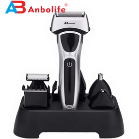 Recortadora de Barba Anbolife Profesional, 3 Cuchillas, Impermeable IPX7, USB Recargable, Batería 600mAh, 90 Minutos de Uso, Lavable para Uso Doméstico