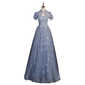 wholesale evening dresses from china Red Prom Dresses UK Sleeveless Stretch Satin V-Neck Floor Length A Lin main image 1