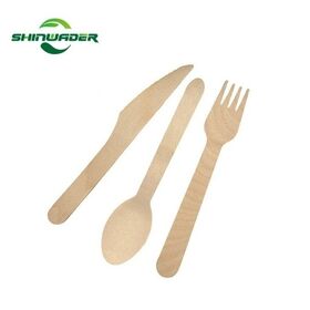 High Quality Birch Wood Factory Price Eco-Friendly Custom Printed Logo Wooden cutlery