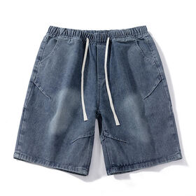 Summer Denim Shorts for Men Thin American Loose Casual Pants Straight Fit Fashionable Washed Pants