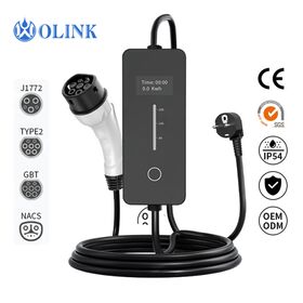 شاحن محمول جديد من OLINK شاحن IP54 لحماية الجهد الزائد شاحن سيارة كهربائية مع شاشة 0.96 بوصة للمنزل