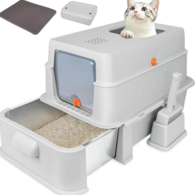 Novo Design De Aço Inoxidável Caixa De Lixo De Gato Grande Espaço Fechado Alargando Fácil Limpeza Toalete Do Gato Com Design De Gaveta