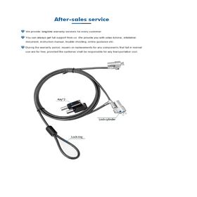Fabricante OEM de fábrica, cerradura de cable de doble cabezal para seguridad de portátiles y ordenadores