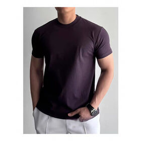 تي شيرت قطن أنيق 240 جم للوزن الثقيل ، تي شيرت فاخر عصري من القماش الحضري بشعار مخصص