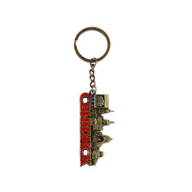 Fabricante liga de zinco Die-Cut Keychain com esmalte durável acabamento Metal Keychain para brinde promocional