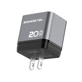 SMS Q94 20W PD Schnellladegerät, Schwarz Grau Kontrast Matte Textur mit 1M Ladekabel, Reise-Netzteil (US/EU/UK Stecker)