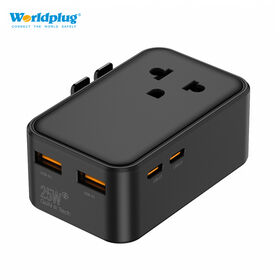Ultra-schlanker PD25W Schnelllade-Reiseadapter mit internationalem Sockel und UK/EU/AU/US-Steckern - Highlights der HK Fair im April