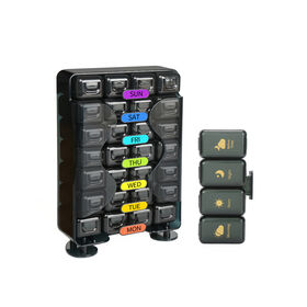 مورد منظم حبوب منع الحمل الأسبوعي ، صندوق حبوب منع الحمل المحمول لمدة 7 أيام مع حجرات قابلة للتكديس لحبوب منع الحمل ، فيتامين