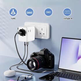شاحن سفر دولي Worldplug قابس عالمي المملكة المتحدة الاتحاد الأوروبي الولايات المتحدة محول USB متعدد حل طاقة محمول لأجهزة السفر العالمية