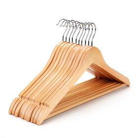Wooden clothes hangers Solid wood clothes hanger, clothes rack, wardrobe drying, wooden hanger