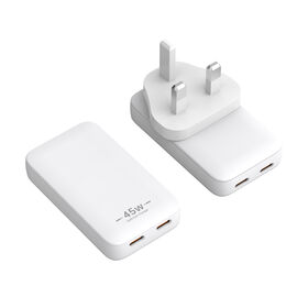Cargador de viaje plegable de alta calidad con adaptador, compatible con UK y EU, 65W 45W, la opción inteligente para espacios reducidos