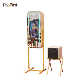 Retro De Madeira Impressora Instantânea Photo Booth Wedding Party Event Kiosk Mirror Photo Booth para Eventos e Holiday Party