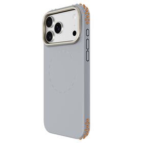 Coques de téléphone portable en gros, coques résistantes aux chocs, TPU PC pour iPhone Série 17, avec béquille caméra, gris orange