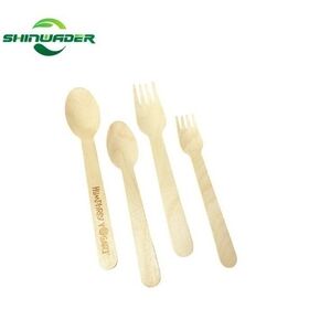 Food Grade Eco-friendly Degradable Birch Wood Factory Price Custom Printed Logo Wooden cutlery